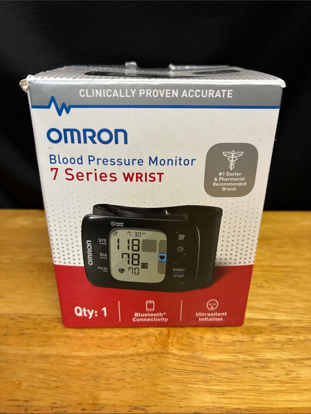 OMRON 7 Series Wrist Blood Pressure Monitor - Black and White